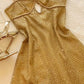 Sparkly A Line Spaghetti Straps Gold Sequins Short Homecoming Dress with Keyhole SH7474