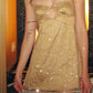 Sparkly A Line Spaghetti Straps Gold Sequins Short Homecoming Dress with Keyhole SH7474