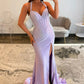 Shine Mermaid Halter Neck Lilac Corset Prom Dress with Beading SH8138