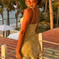 Sparkly Sheath Halter Neck Yellow Sequins Short Homecoming Dress SH7860