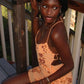 Sparkly Sheath Spaghetti Straps Orange Short Homecoming Dress with Beading SH7879