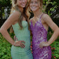 Green Bling Sheath Sweetheart Short Homecoming Dress with Beading SH7457