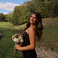 Simple Black Sheath Strapless Satin Short Homecoming Dress Outfits SH6249