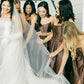 Strapless Brown Ruffle Bridesmaid Dress with Slit SH6567