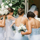 Strapless Ice Blue Pleated Mermaid Bridesmaid Dress SH6568