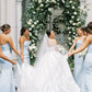 Strapless Ice Blue Pleated Mermaid Bridesmaid Dress SH6568