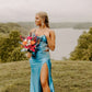 Charming Mermaid Sweetheart Neck Shiny Beaded Satin Prom Dress Evening Dress SH6210