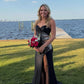 Charming Mermaid Sweetheart Neck Shiny Beaded Satin Prom Dress Evening Dress SH6210