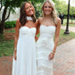 Simple A Line Sweetheart Neck Pleated Satin Prom Dress Evening Dress SH6209