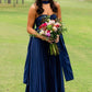 Simple A Line Sweetheart Neck Pleated Satin Prom Dress Evening Dress SH6209