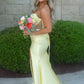 Stunning Mermaid Sweetheart Yellow Long Prom Dress with Beading SH7787