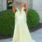 Stunning Mermaid Sweetheart Yellow Long Prom Dress with Beading SH7787