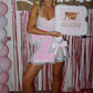 Stunning Sheath Spaghetti Straps Light Pink Corset Homecoming Dress with Beading SH7840