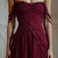 Stylish A Line Off the Shoulder Burgundy Short Homecoming Dress with Ruffles SH7898