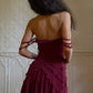 Stylish A Line Off the Shoulder Burgundy Short Homecoming Dress with Ruffles SH7898