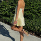 Stylish A Line Strapless Yellow Short Homecoming Dress with Ruffles SH7831