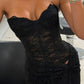Stylish Mermaid Sweetheart Black Lace Long Party Dress with Split Front SH7771
