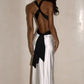 Stylish Sheath Halter Neck White Long Party Dress with Open Back SH7785