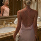 Stylish Sheath One Shoulder Pink Short Homecoming Dress with Pearls SH7921