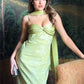 Stylish Sheath Spaghetti Straps Green Long Prom Dress with Scarf SH7624