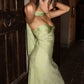 Stylish Sheath Spaghetti Straps Green Long Prom Dress with Scarf SH7624