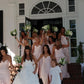 Sweetheart Pink A-line Satin Bridesmaid Dress with Slit SH6569