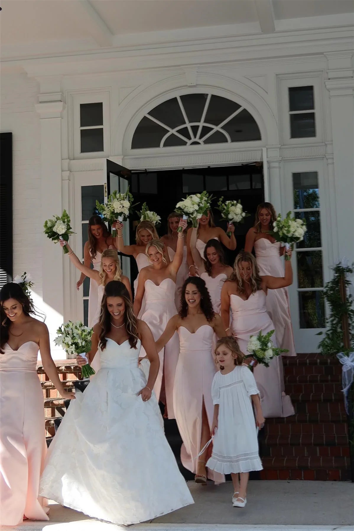 Sweetheart Pink A-line Satin Bridesmaid Dress with Slit SH6569