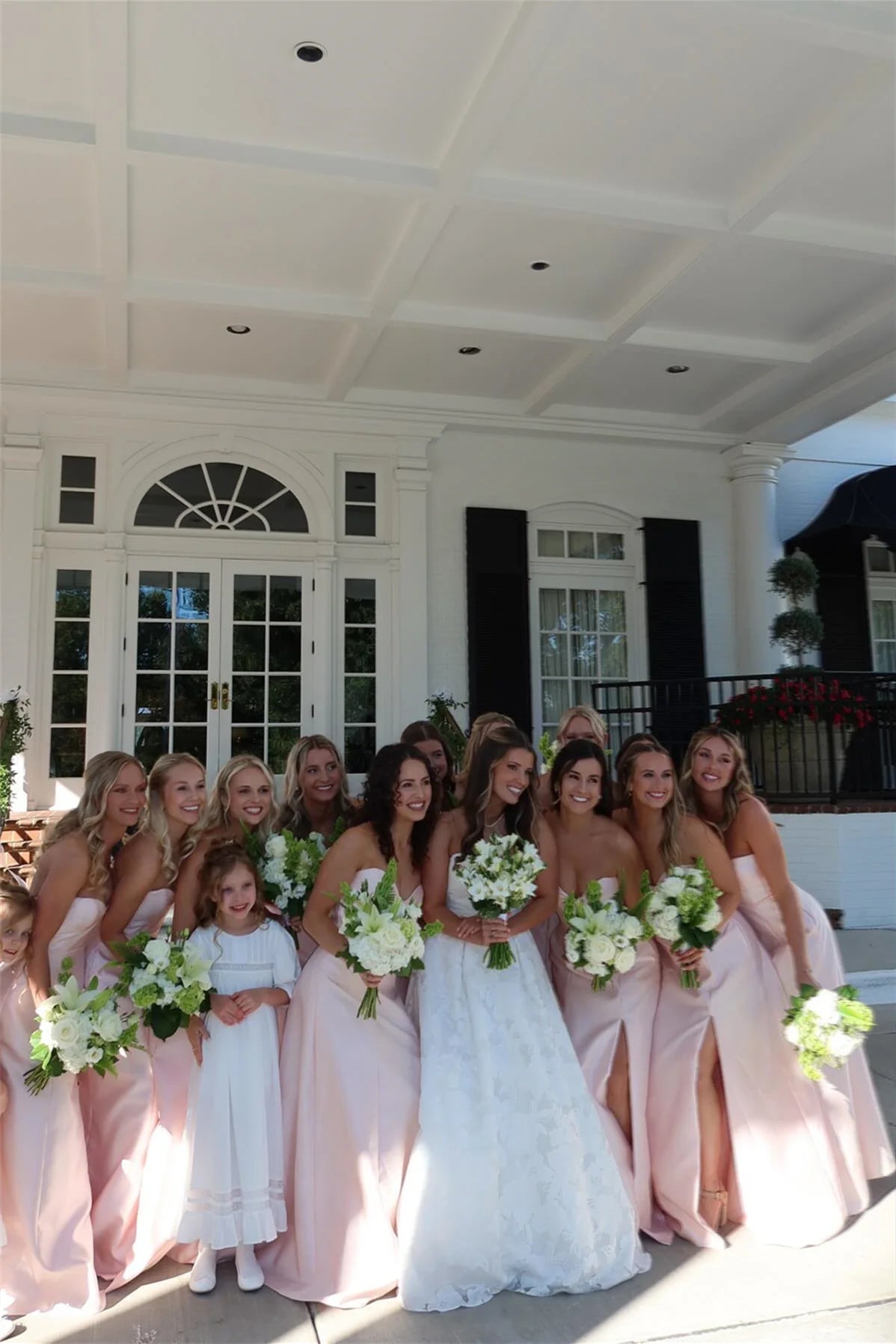 Sweetheart Pink A-line Satin Bridesmaid Dress with Slit SH6569