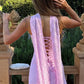 Sweety A Line Spaghetti Straps Pink Corset Homecoming Dress with Scarf SH7845