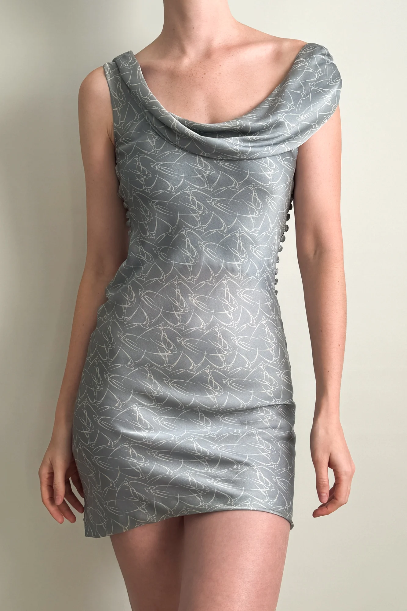 Sexy Grey Sheath Straps Print Floral Satin Short Homecoming Dress Outfits SH5147