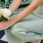 Charming Green Sheath Halter Satin Long Bridesmaid Dress Prom Dress SH6314