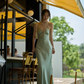 Sage Green Sheath Spaghetti Strap Appliques Satin Long Prom Dress Party Dress Outfits SH4965