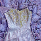Exquisite Purple Ball Gown Halter Embroidery Layered Satin Long Prom Dress Evening Dress SH3720