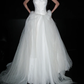 Classic Ball Gown Sweetheart Neck White Tulle Long Wedding Dress SH6616