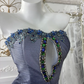 Vintage Blue Ombre A Line Strapless Shiny Beaded Tulle Prom Dress Sweet 16 Dress SH5981