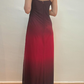Vintage Sheath Straps Rhinestone Ombre Red Chiffon Prom Dress Evening Dress SH2234