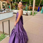 Sexy Purple Long Party Prom Dress Halter Evening Dress SH1493
