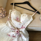 Princess A Line Straps Print Pink Floral Lace Short Prom Dress Homecoming Dress SH7178