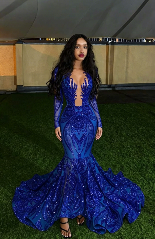 black girl prom dresses mermaid long prom Dress SA1525
