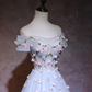 Cute Gray Blue Tulle Short Prom Dress, Off The Shoulder Homecoming Dress SH712
