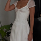 Beautiful White Chiffon A Line Prom Dress Wedding Dress SH1227