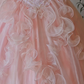 Princess Pink Ball Gown Puff Lace Appliques Satin Tulle Prom Dress 18th Birthday Dress SH3896