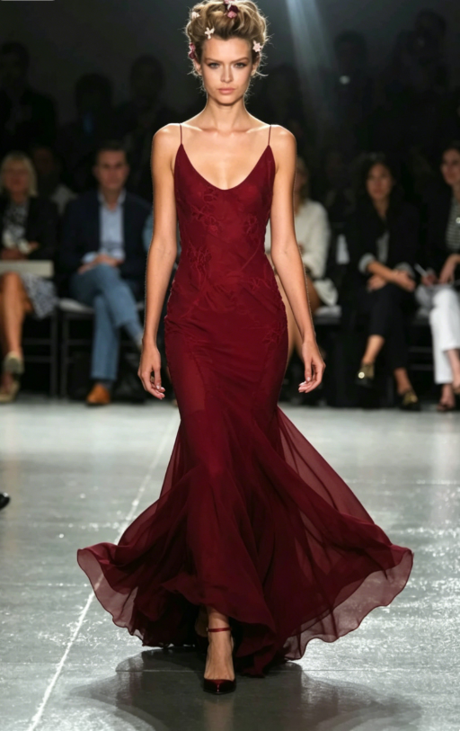 Burgundy Mermaid Evening Dress Long Prom Dress  SH1186