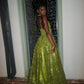 Stunning Green A Line Spaghetti Strap Corset Sequin Long Prom Dress Evening Dress SH3543