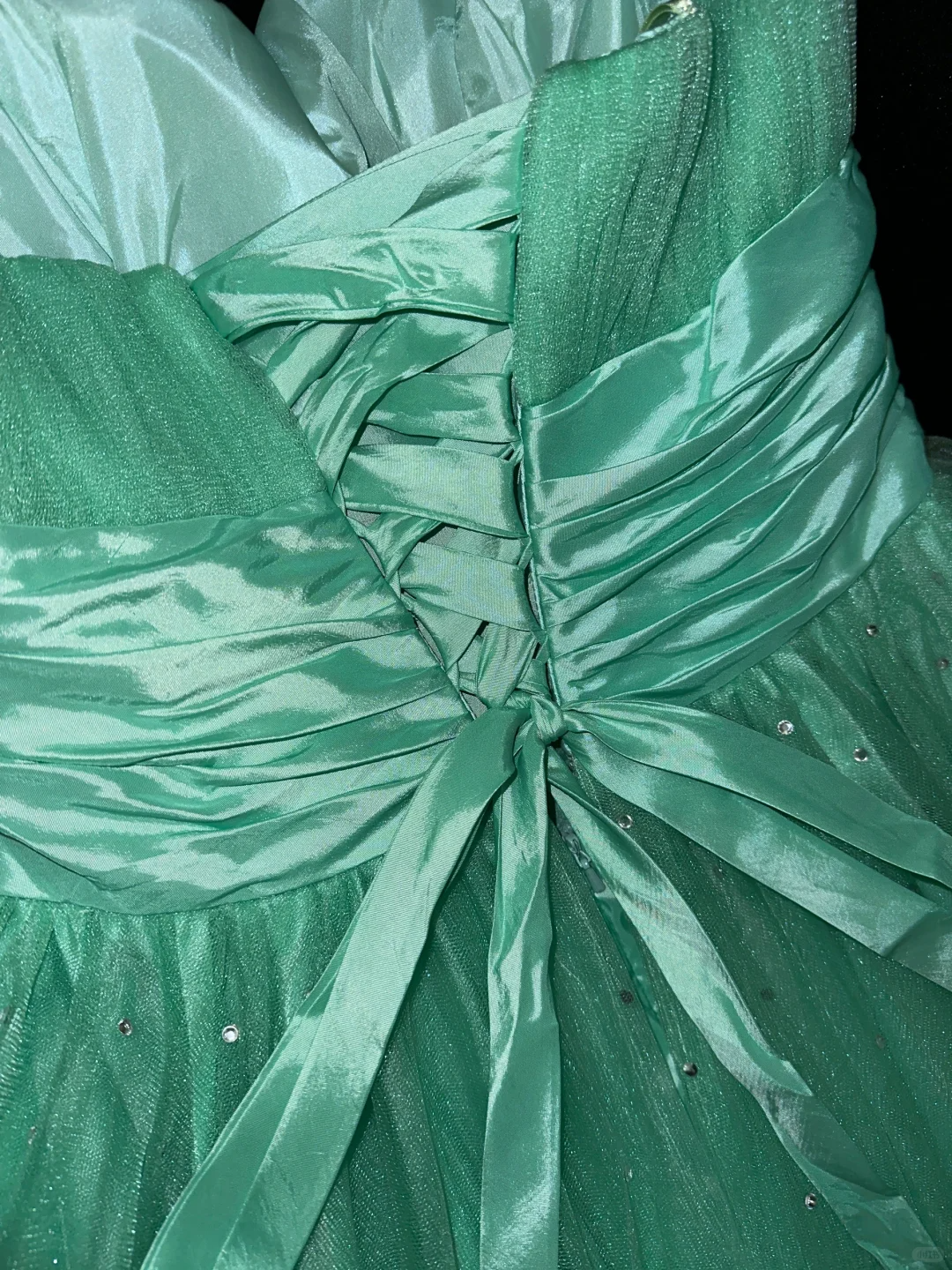 Green A Line Sweetheart Neck Rhinestone Tulle Long Prom Dress Evening shinydress Green A Line Sweetheart Neck Rhinestone Tulle Long Prom Dress Evening shinydress