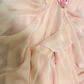 Gentle Pink One Shoulder Floral Pleated Chiffon Long Prom Dresses 16th Birthday Dresses SH4637