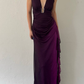 Sexy Sheath Halter Purple Ombre Chiffon Open Back Long Prom Dress Evening Dress SH2609