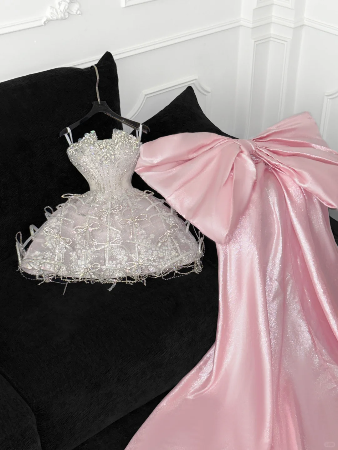 pink and silver homecoming dresses Bow A Line Strapless Sequin Beaded Tulle Dress – shinydress US Staples The Little Mermaid Cosplay Sequins Zipper Back Length Size:12/14Y