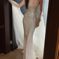 Stunning Sheath Spaghetti Strap Shiny Rhinestone Tulle Prom Dress Evening Dress SH7719