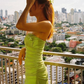 Vintage Green A Line Strapless Beaded Tulle Long Prom Dress Party Dress SH4941
